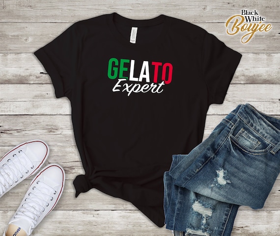 GELATO Ice Cream Expert T-shirt Italy Flag Lover Travel Gift