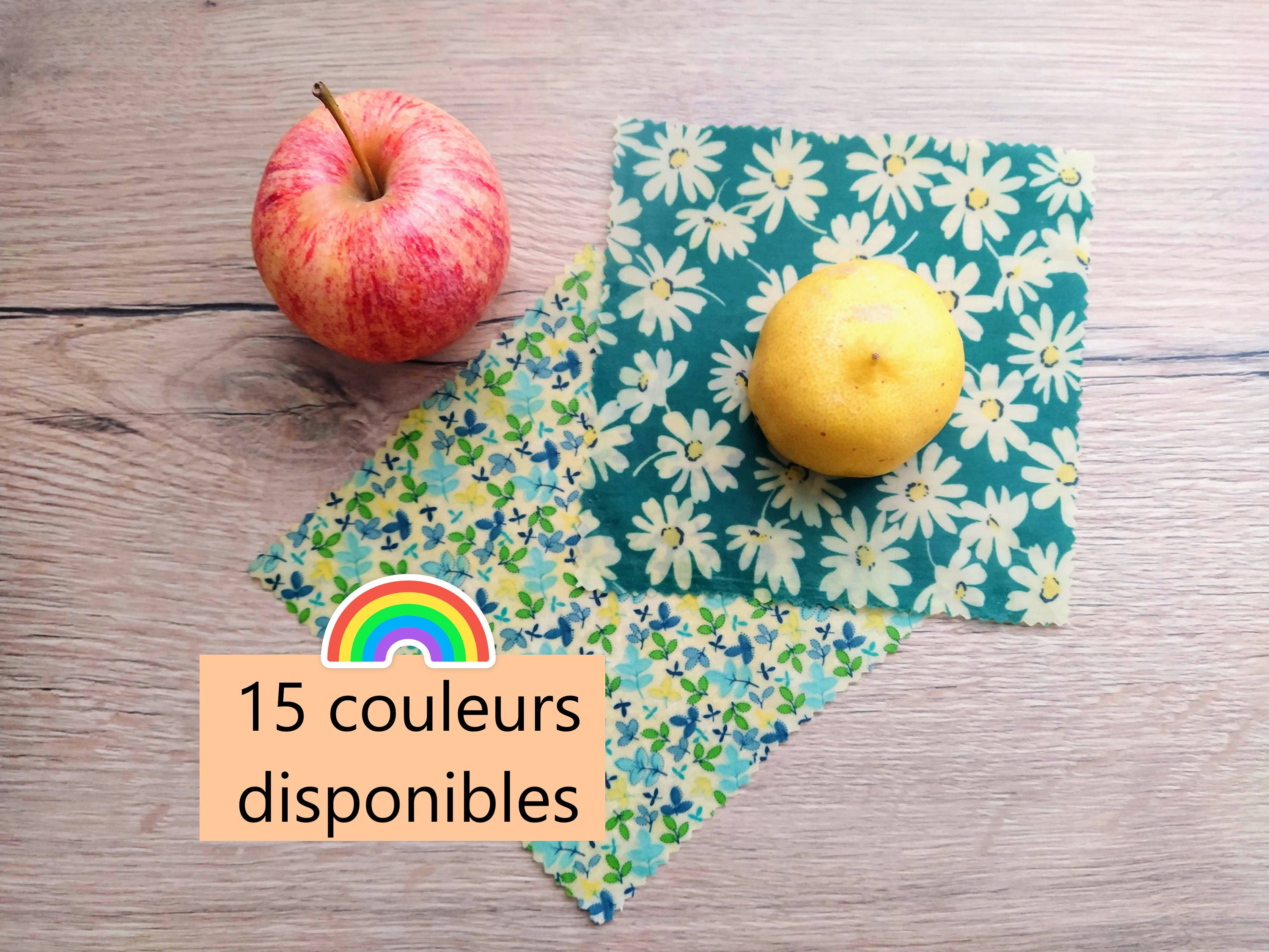 Bee Wrap S 15 cm Fruit Beewraps Bee's Emballage Cire Lavable Zéro Déchet France Cuisine Petit Format