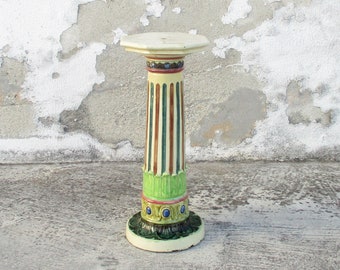 Antique faience column pedestal stand. Home Decor. Spaces Decor. Piédestal colonne en faïence