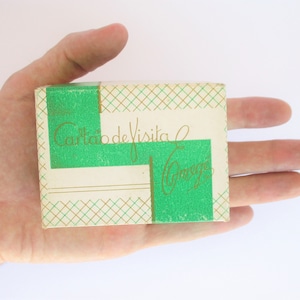 Vintage Portuguese Emegê blank visit cards pack with box