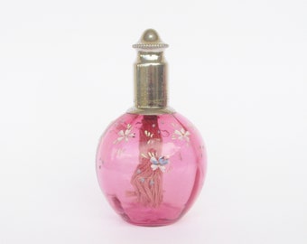 Antique pink glass alcohol lamp light. Collectible. Decorative. Home decor. Spaces decor. Lampe à alcool en verre rose