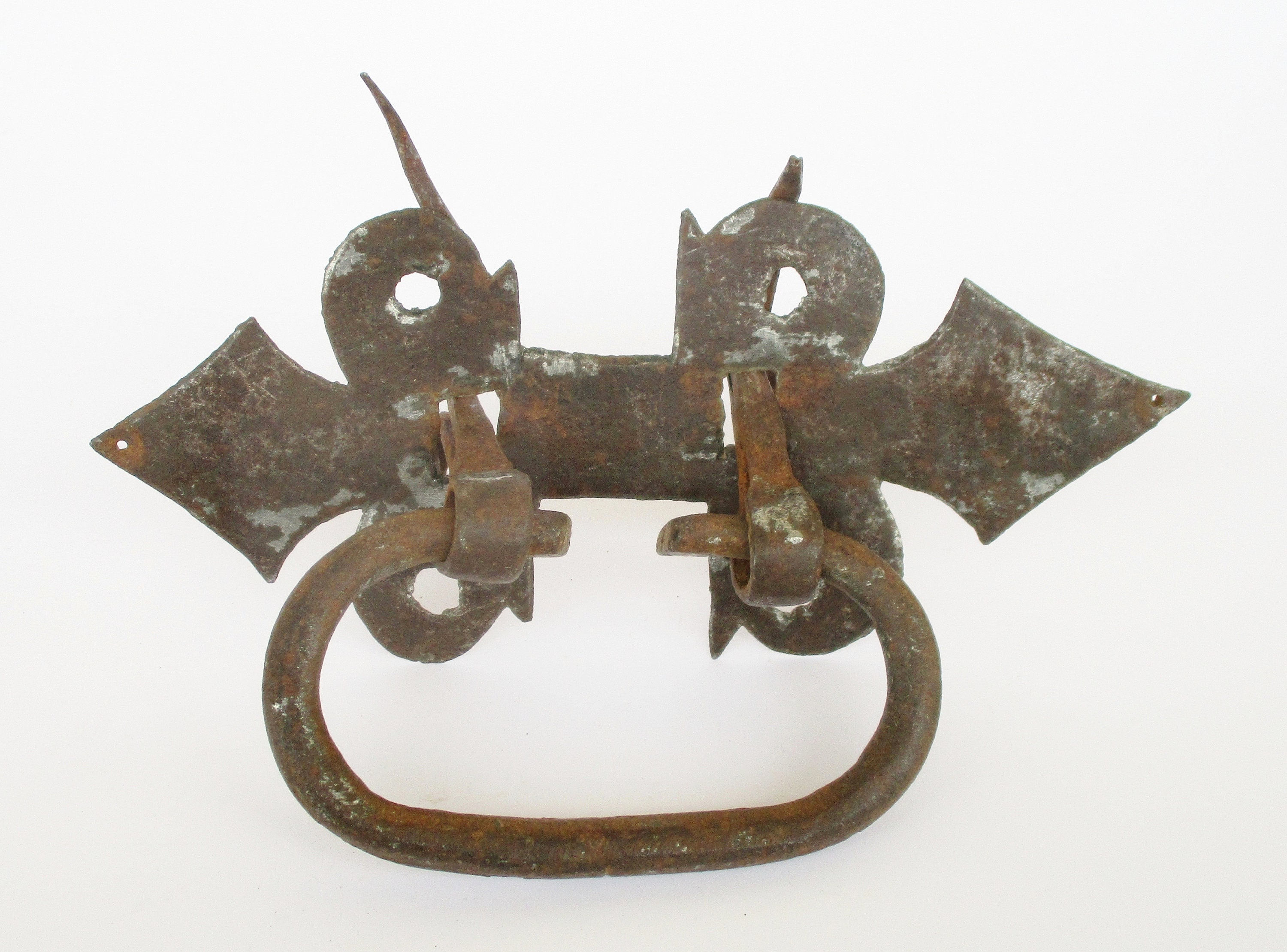 Antique 18th century chest trunk pair of iron handles. Etsy