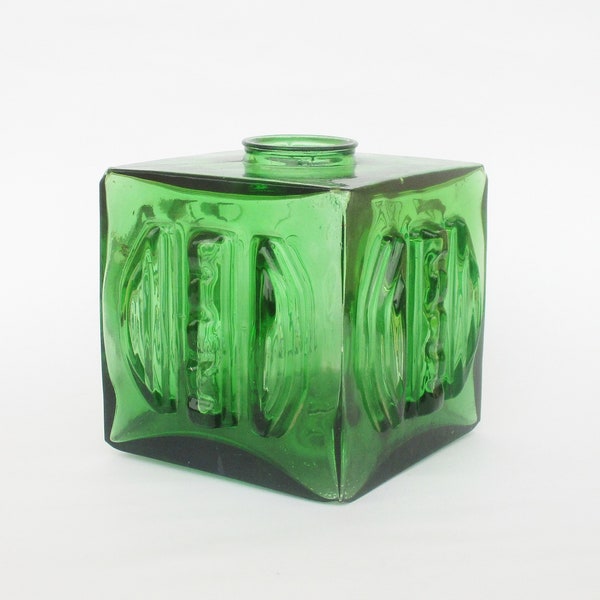 Antique vintage green cube lamp glass decorative lampshade lightshade. Home decor. Spaces decor. Abat-jour décoratif