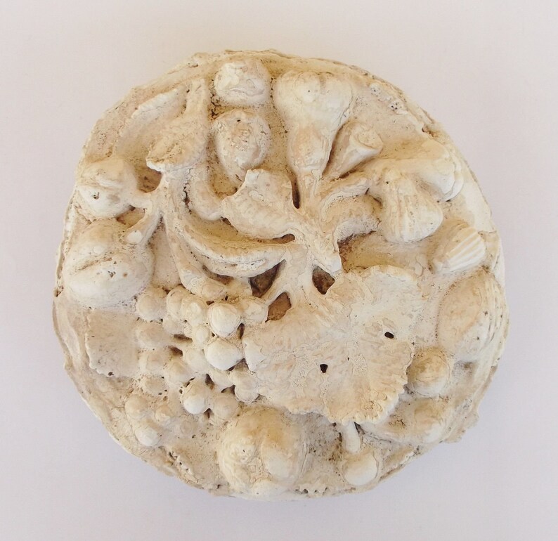 Antique Ceiling Ornament Decorative Element Vegetalist Plaster Gesso Medallion Plate