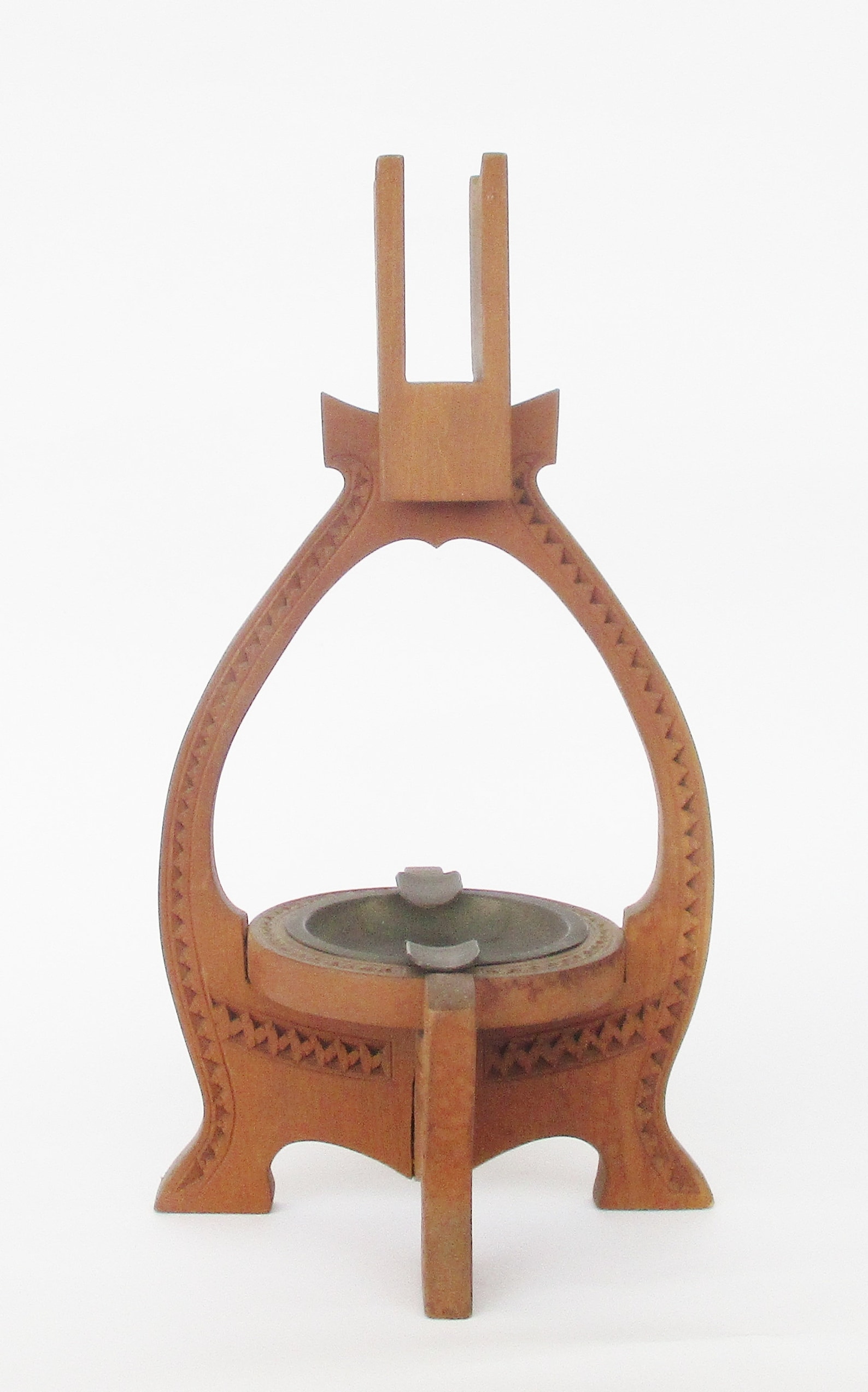 Vintage wood match and ashtray holder with brass ashtray. Etsy