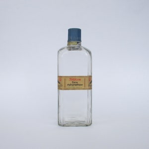 Vintage Pelikan Encre Stylographique Gunther Wagner ink glass bottle flask. Collectible. Pelikan Encre bouteille en verre