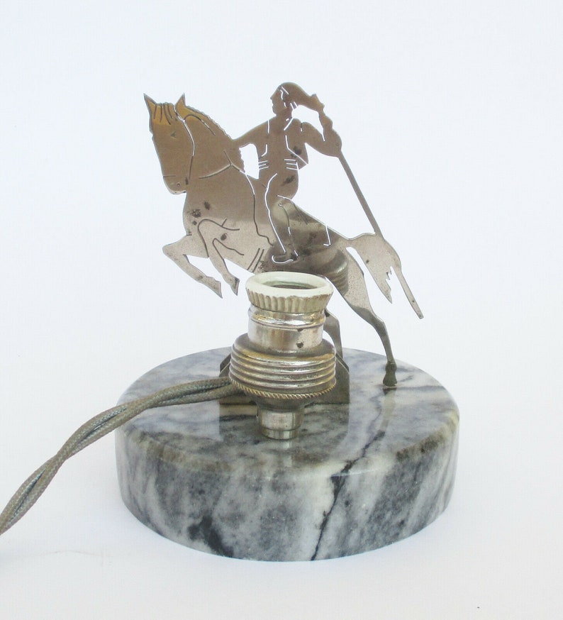 Vintage Bullfighter Toreador Matador brass and marble table lamp light. Home decor. Spaces decor. Lampe de table Torero image 3