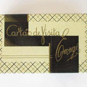 Vintage portugiesische Emega schwarze Kanten leere Visitkarten Pack von 100 mit Box. Briefpapier Sammlerstück. Cartes de visite vierges bords noirs