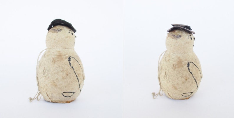 Antique spun cotton Snowman Smoker Christmas tree ornament