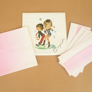 Vintage set of 10 envelopes postcard letter stationery. Croquet. Letter paper 10/10. Sachets d'enveloppes lettre postale carte postale