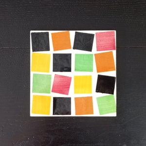 Vintage Portuguese Carvalhinho Porto multicolor ceramic tile. Decorative. Collectible. Carreaux céramique