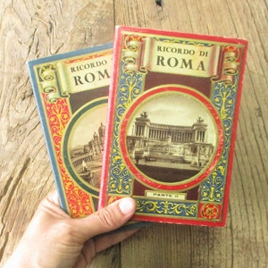 Ensemble antique de deux Souvenir de Rome Italie Ricordo di Roma partie I et partie II. À collectionner. Souvenir de Rome, Italie