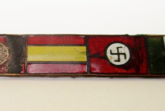 Rare antique four flags fascist brass enamel pin … - image 3