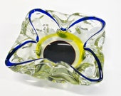 Vintage art glass bowl ashtray Chribska 1960s 1970s
