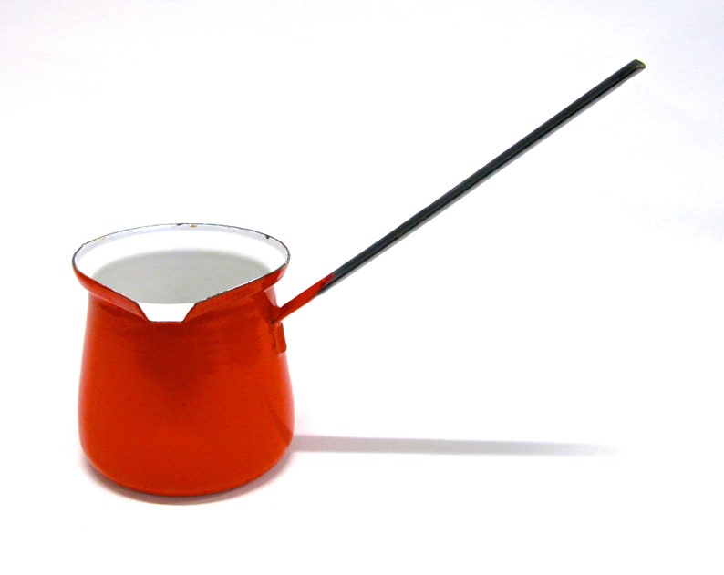 Vintage Emaille Pfanne Butter W U00e4rmer Huta Schlesien