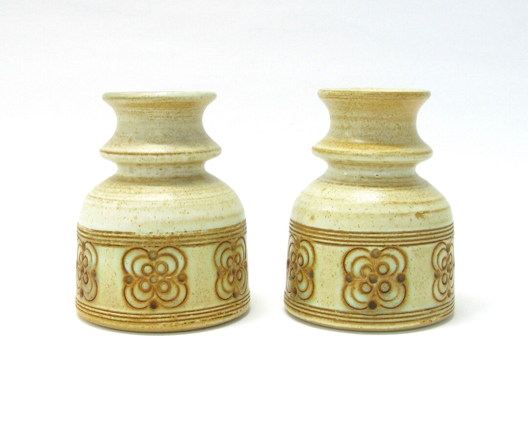 Jersey Pottery Stoneware Vases Pair Vintage 1970s Etsy UK