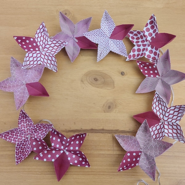 Guirlande lumineuse origami fleurs