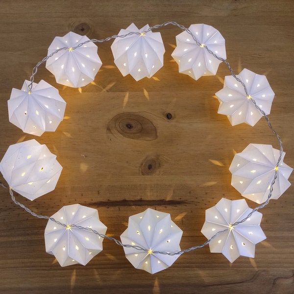 Origami lantern light garland