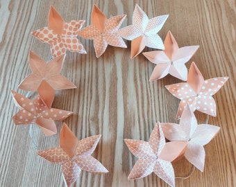 Guirlande lumineuse origami fleurs orange