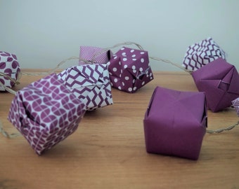 Guirlande lumineuse origami cubes