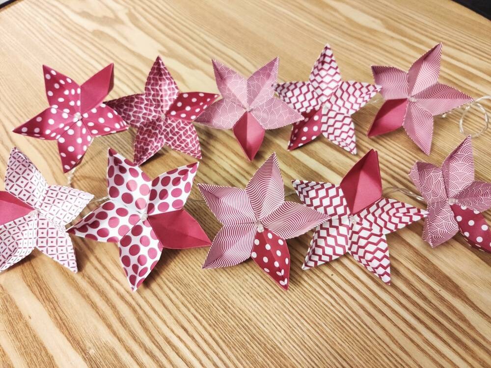 Guirlande Lumineuse Origami Fleurs