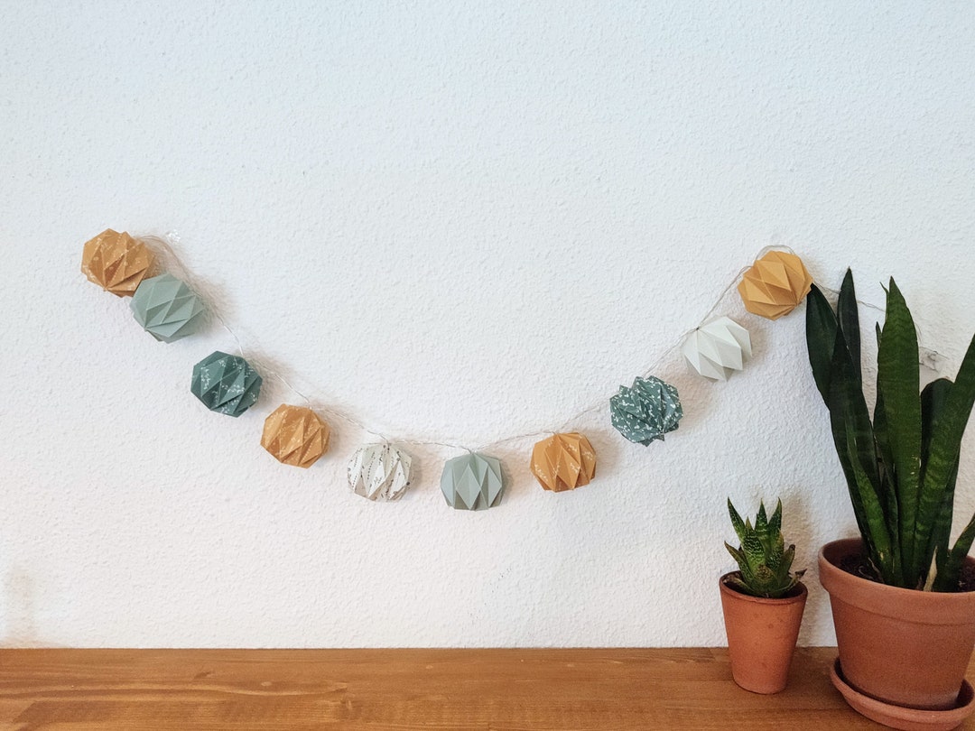Origami Lantern Light Garland Etsy