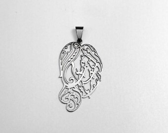 Zolf Persian poem calligraphy pendant Hafiz- stainless steel handcrafted Niakan