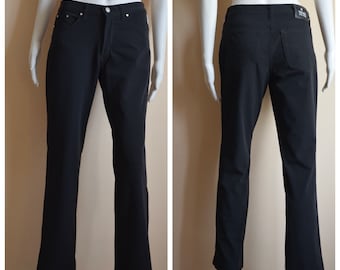 90s Vtg Gianni Versace Couture Black Pants Straight Leg Trouser