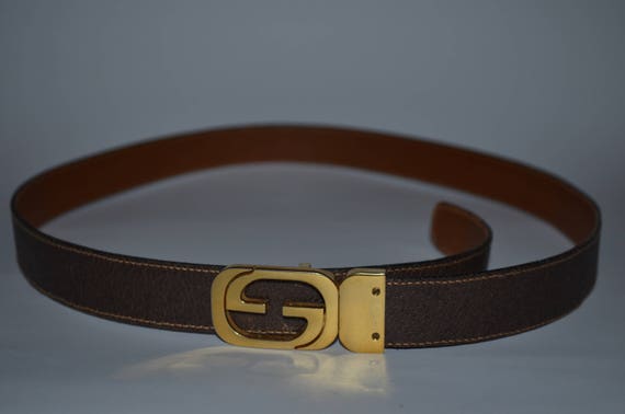 Vintage leather Gucci belt with gold 