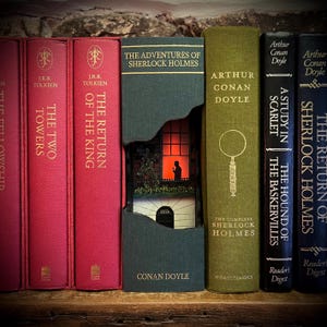 Rincón de lectura de Sherlock Holmes hecho a mano con iluminación LED