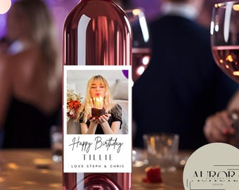 Personalized Photo Wine Label: Custom Wine Bottle Sticker