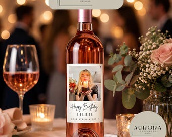 Personalized Photo Wine Label: Custom Wine Bottle Sticker