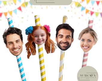 Custom Photo Face Cut Out Straws: Personalized Party Favor