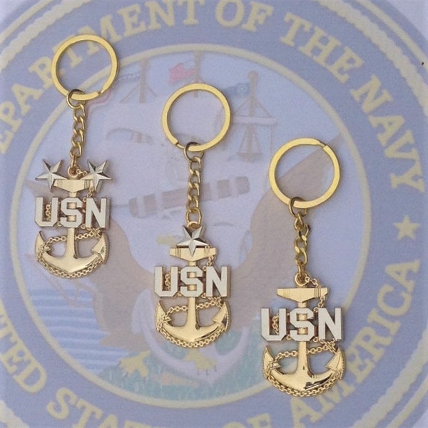 Navy Chief, Senior or Master Chief Fouled Anchor Keychain