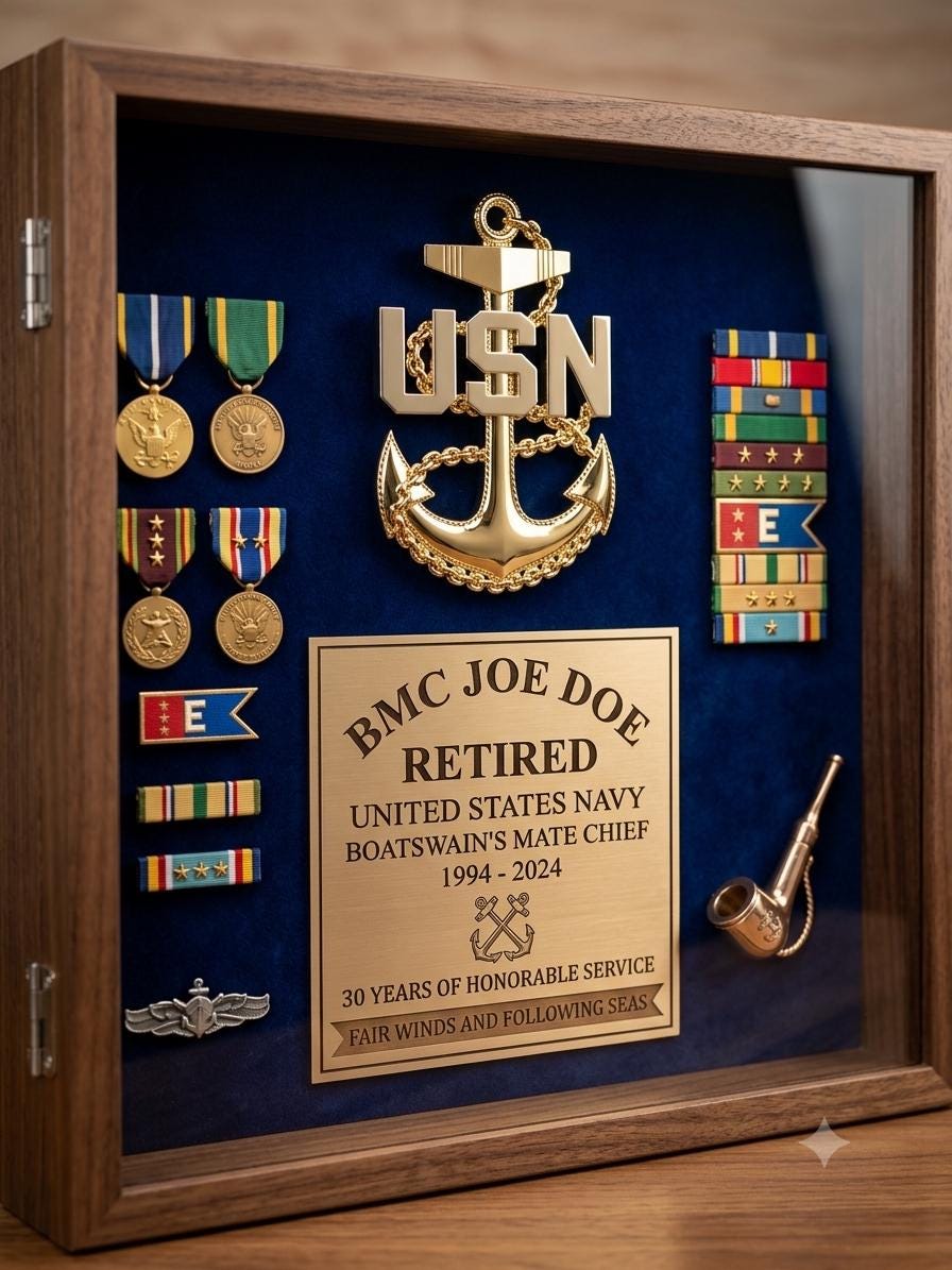 Navy Chief Metal Fouled Anchor 6 Inch With Pins and Frogs for