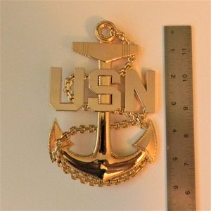 Navy Chief, Senior or Master Metal Fouled Anchor 6 inch with pins and frogs