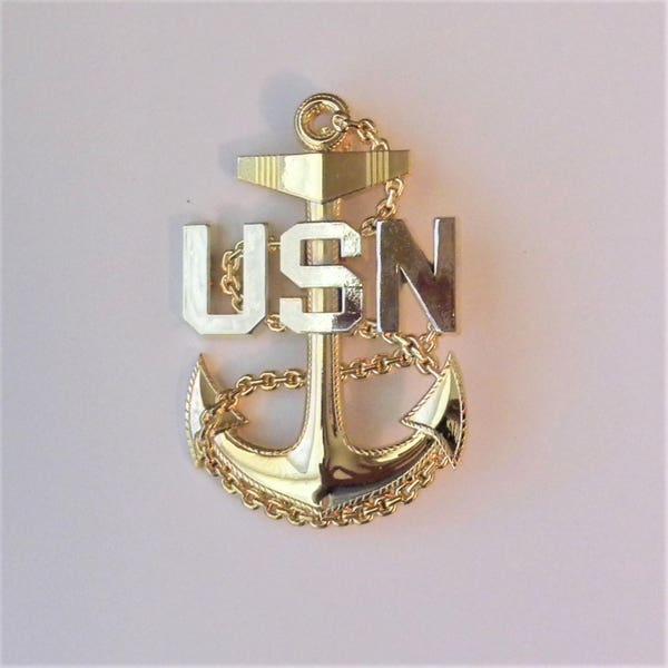 Navy Chief Large Metal Fouled Anchor 4 inch with pins and frogs