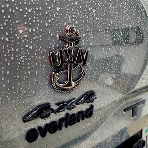 Floating N Post-WW2 Navy Chief Peel and Stick Metal Fouled Anchor