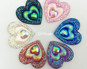DIY 40pcs AB resin horse eye Rhinestone Flatback Wedding decoration buttons D571