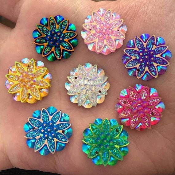 New 60pcs AB resin 9mm*16mm Drop Flatback rhinestone 2 hole wedding DIY buttons