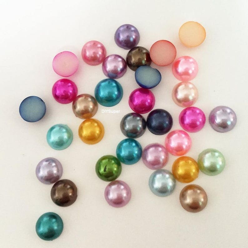20pcs Half plastic Pearl AB Bead FlatBack Scrapbook//Beads DIY Wedding decoration