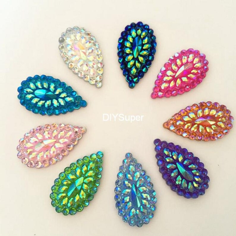 hot!20PCS 16mm AB heart Resin peacock eye Rhinestone Flatback Scrapbooking Phone