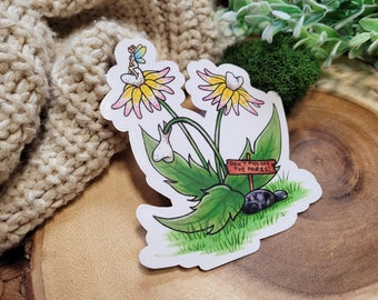 Tooth Daisy Flower Sticker, Tooth Fairy Sticker, Spooky Flower, gothic sticker, GoblinCore Sticker, Dark Cottagecore