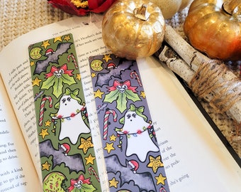 Spooky Christmas Bookmark, Creepmas Bookmark, Gothic Christmas Bookmark, Dark Academia Bookmark, Ghost Bookmark, Gothic Gifts