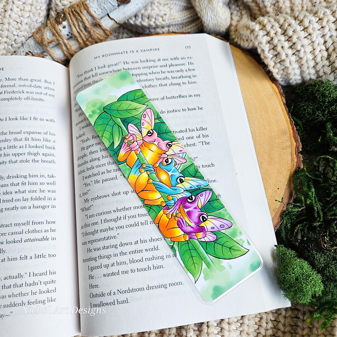 Lolli Pop Triplets Tree Frog Fairy Bookmark, Frog Bookmark, Winged Frog ...