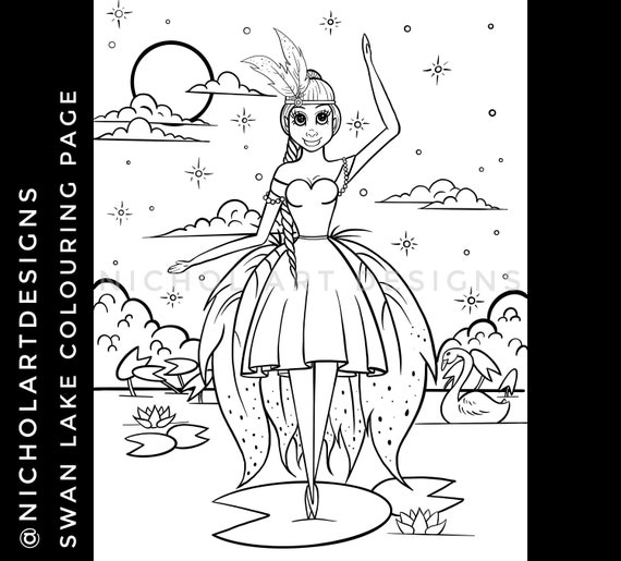 Printable Barbie Swan Lake Coloring Pages