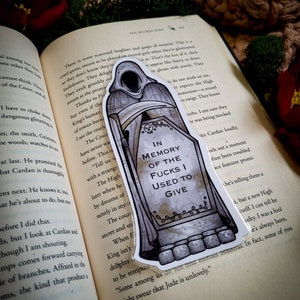 In Memory of the Fucks I Used to Give Bookmark, Tombstone Bookmarker, Graveyard Bookmark, Fuck Bookmark, Adult Humour Gifts, Gothic Bookmark image 3