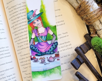 Gothic Mad Hatter Bookmark, Genderbend Mad Hatter, Wonderland Tea Party, Dark Alice in Wonderland, Gothic Alice, Bookmark, Bookish Gift