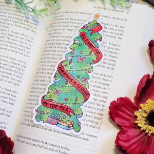 Bookish Christmas Tree Bookmark, All I Want for Christmas is to Read My TBR Pile, Bookish Gifts, Holiday Bookmark, Stocking Stuffer image 5