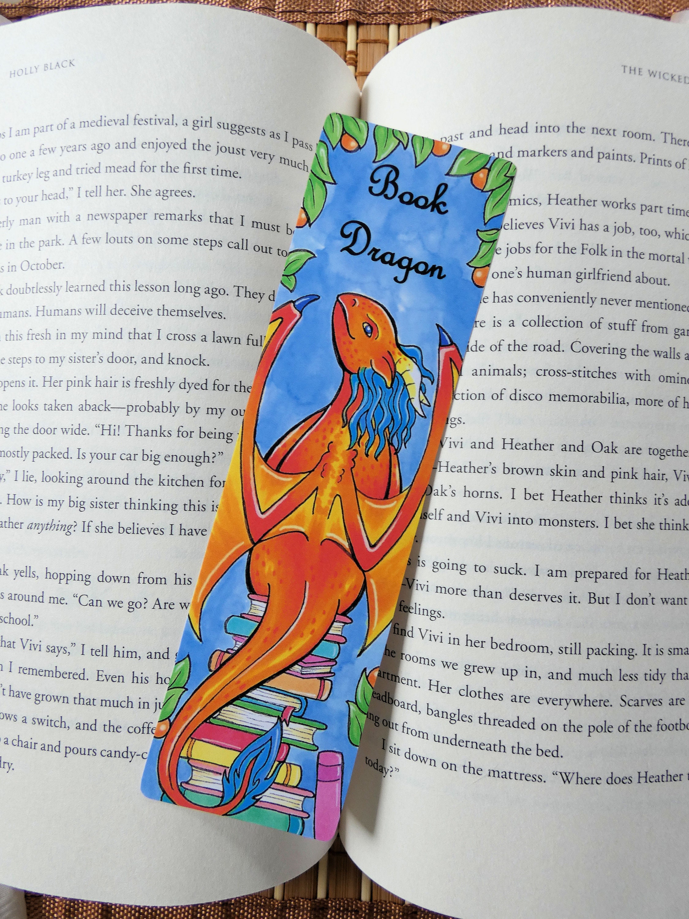 Book Dragon Bookmark Dragon Bookmark Red Dragon Etsy